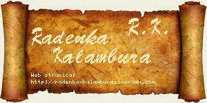 Radenka Kalambura vizit kartica